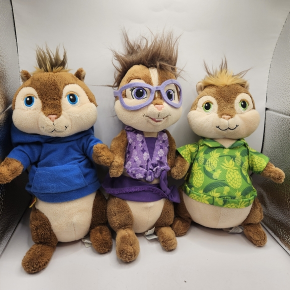 3 Build A Bear Jeanette Simon Theodore Plush Alvin & the Chipmunks Chipwrecked.  - Picture 1 of 14